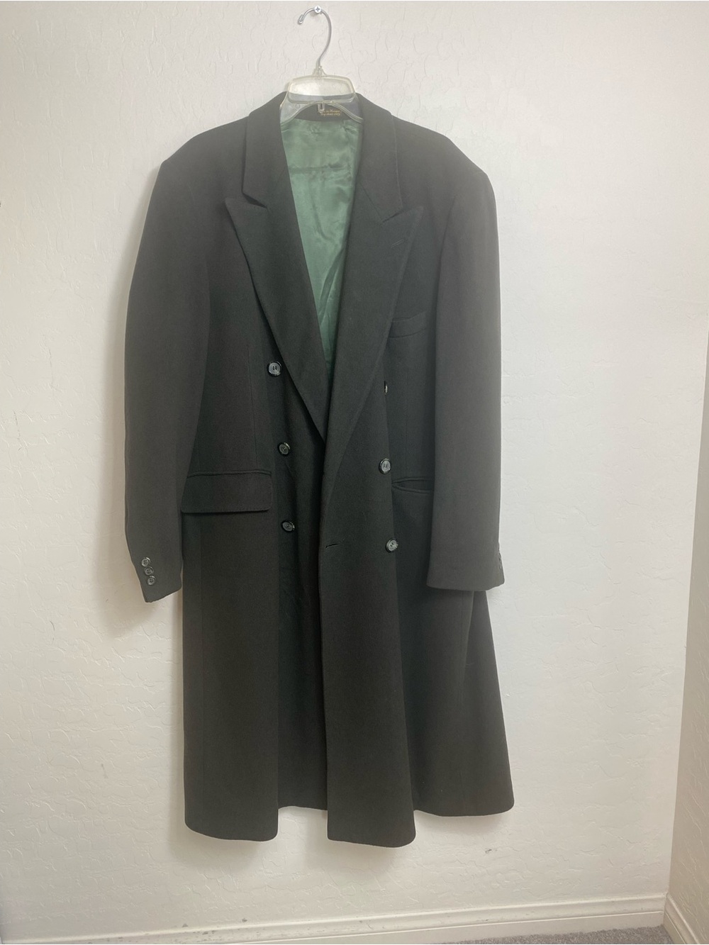Vintage Robert Vasalli Cashmere Overcoat Double Breasted Long Jacket Italian